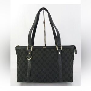 Gucci Black Monogram Tote Bag